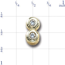 A4190 14K BEZEL DIAMOND SPACER "8" DESIGN - WAX SET 